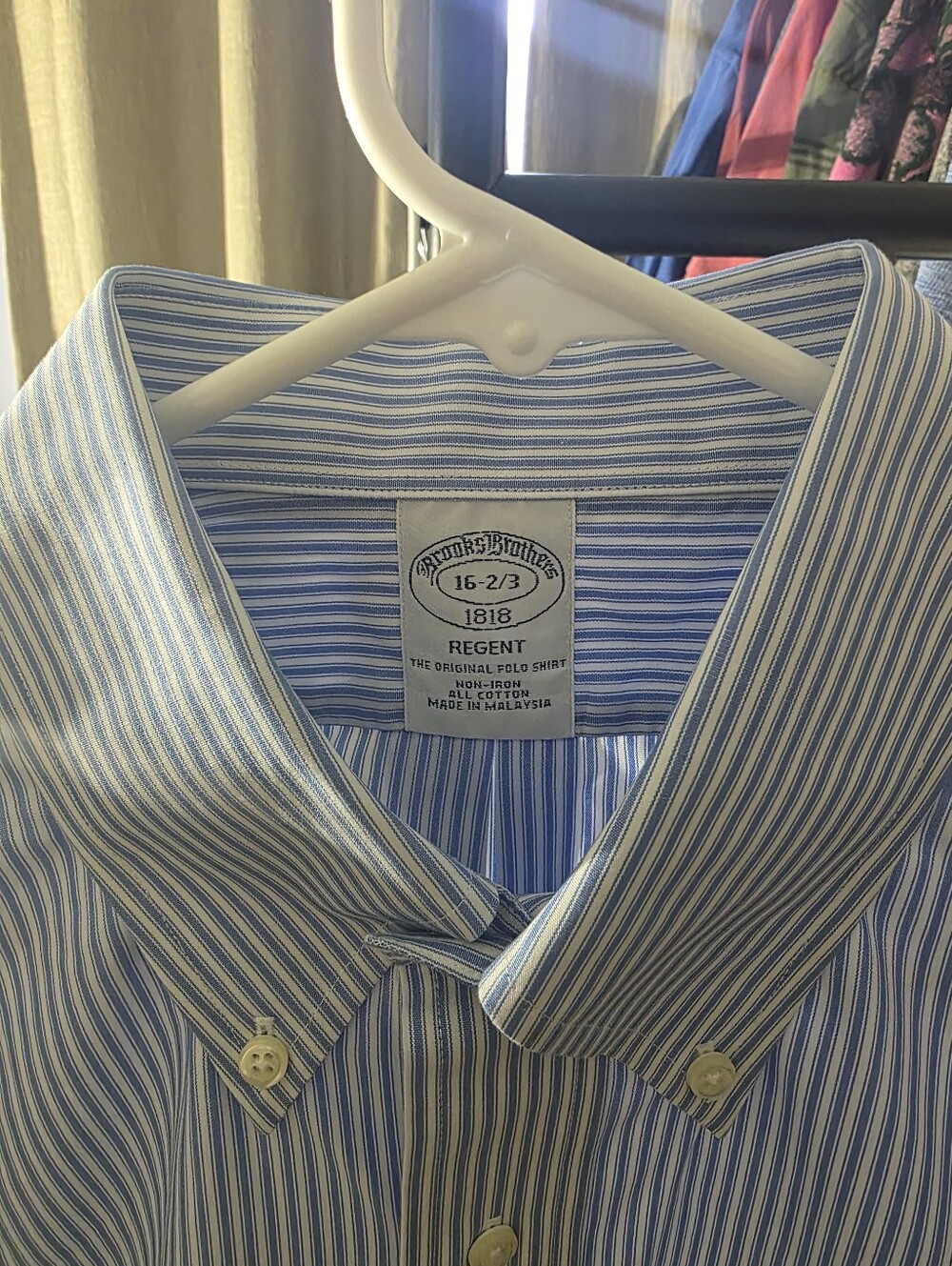 Brooks Brothers Blue and White Striped Regent Dress Shirt